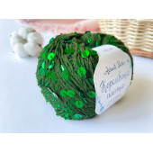 Пайетки Avanti Yarn королевские на хлопке (Зеленые) 59