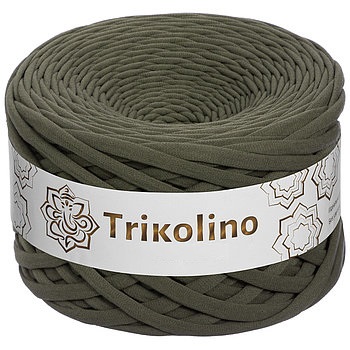 Пряжа трикотажная 7-9 мм "Trikolino" 100м. Dark Хаки