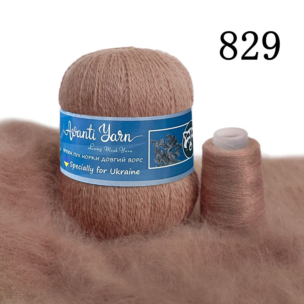 Пряжа Coomamuu (пух норки) 829 кавовий