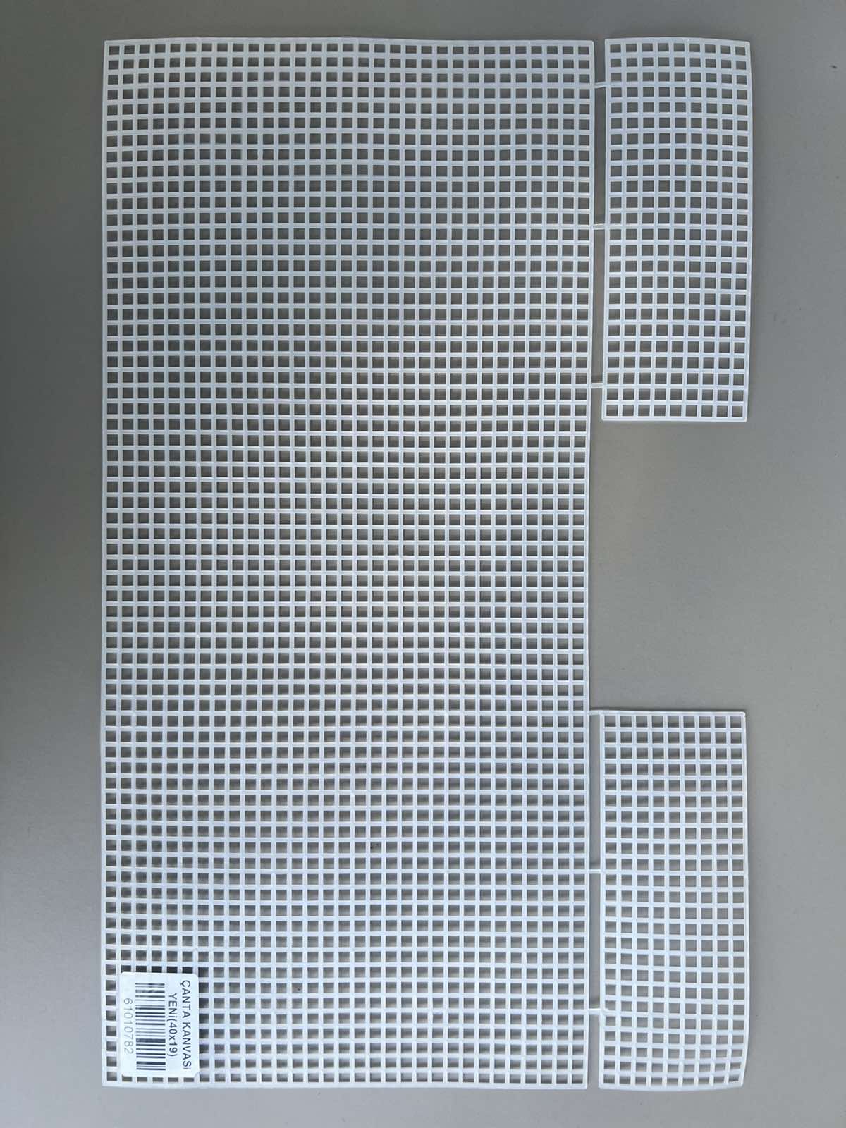 Пластикова канва для сумки ПРЯМОКУТНА, біла, 39,5x19,5см, ячейка 4мм (kp041)