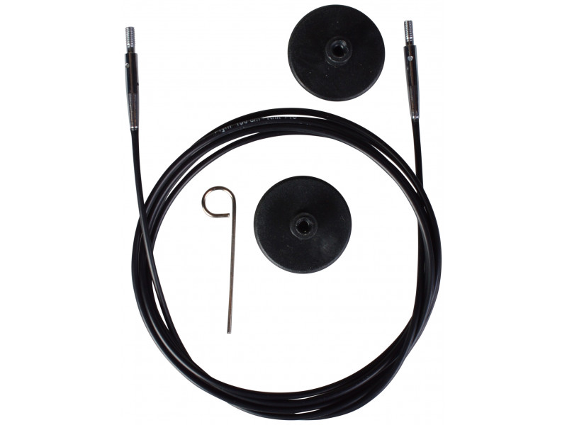Кабель для круговых спиц черный 150см KnitPro 10525