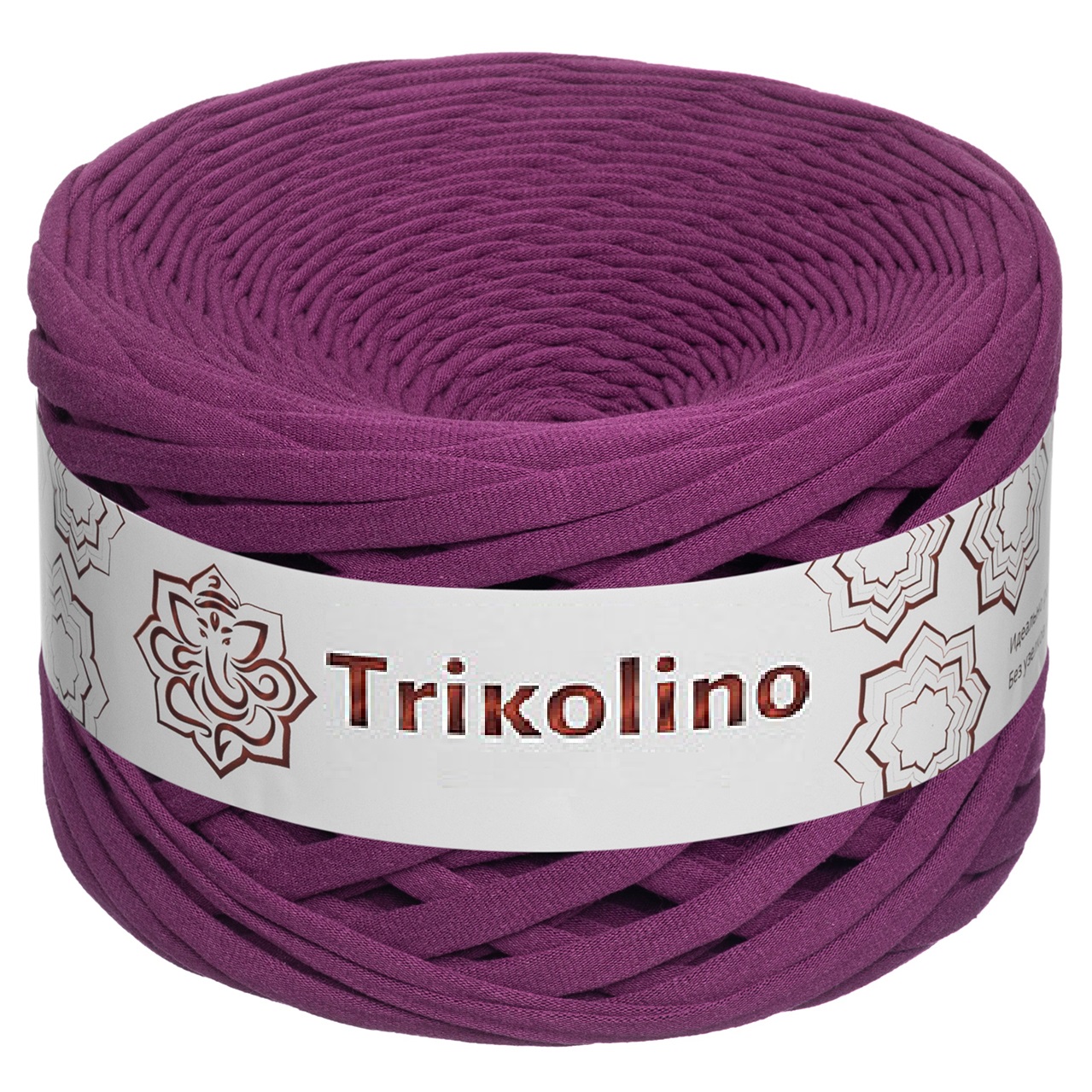 Пряжа трикотажная 7-9 мм "Trikolino" 100м. Баклажановый