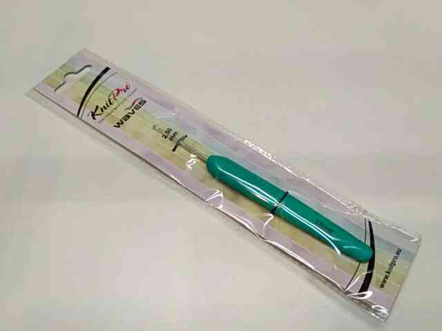 Крючок 2,5мм 13см с ручкой Waves Jade KnitPro 30903