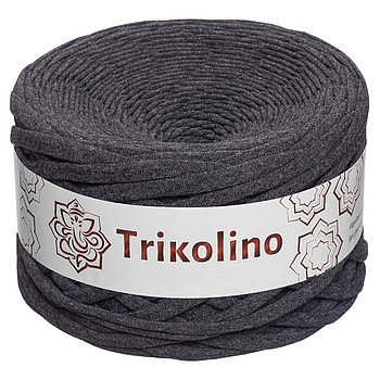 Пряжа трикотажная 7-9 мм "Trikolino" 100м. Антрацит меланж