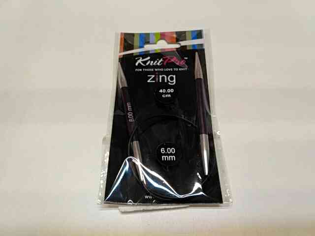 Спиці кругові 6мм 40см Zing KnitPro 47073