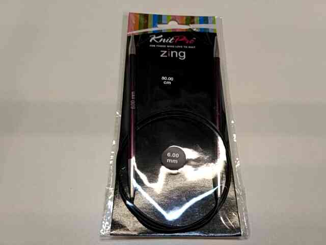 Спиці кругові 6мм 80см Zing KnitPro 47133
