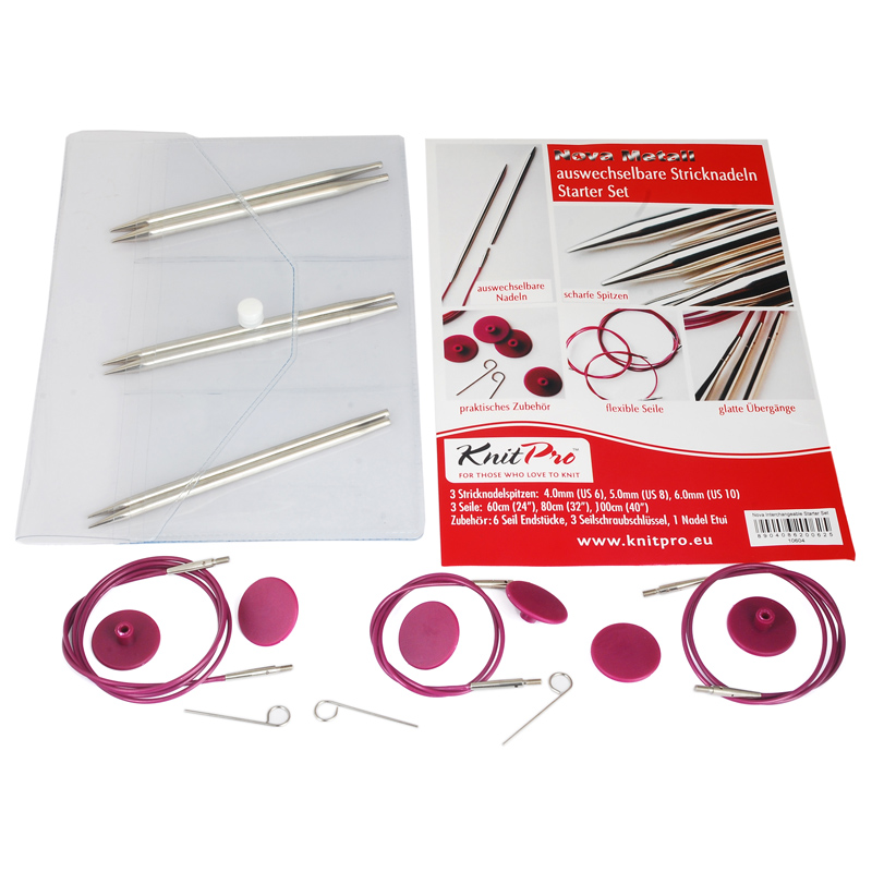 Набір спиць на тросі для початківців KnitPro-Starter Set-Nova Metal 10604