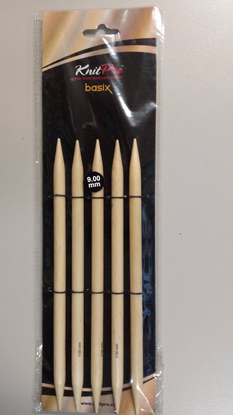 Спицы носочные 9мм 20см Basix Birch Wood KnitPro 35125