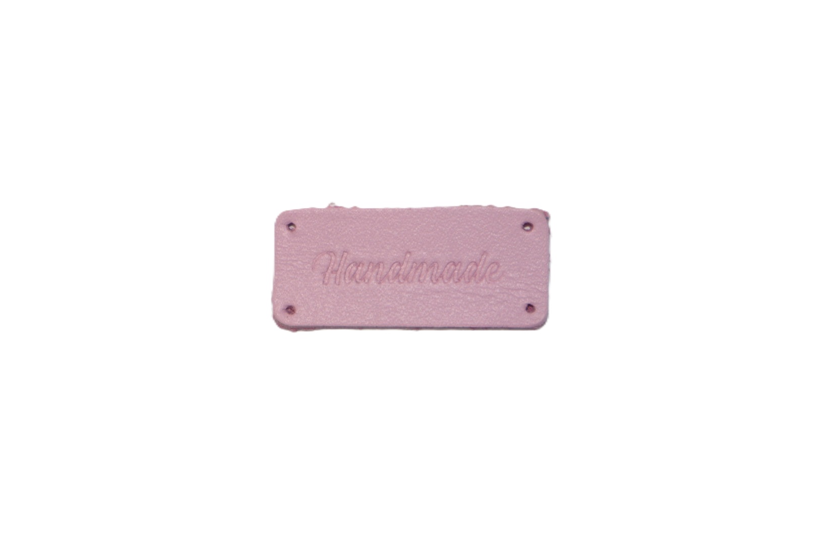 Бірка шкіряна на гвинті 3х1,5 см "Hand made" Зефір (30152-PK)