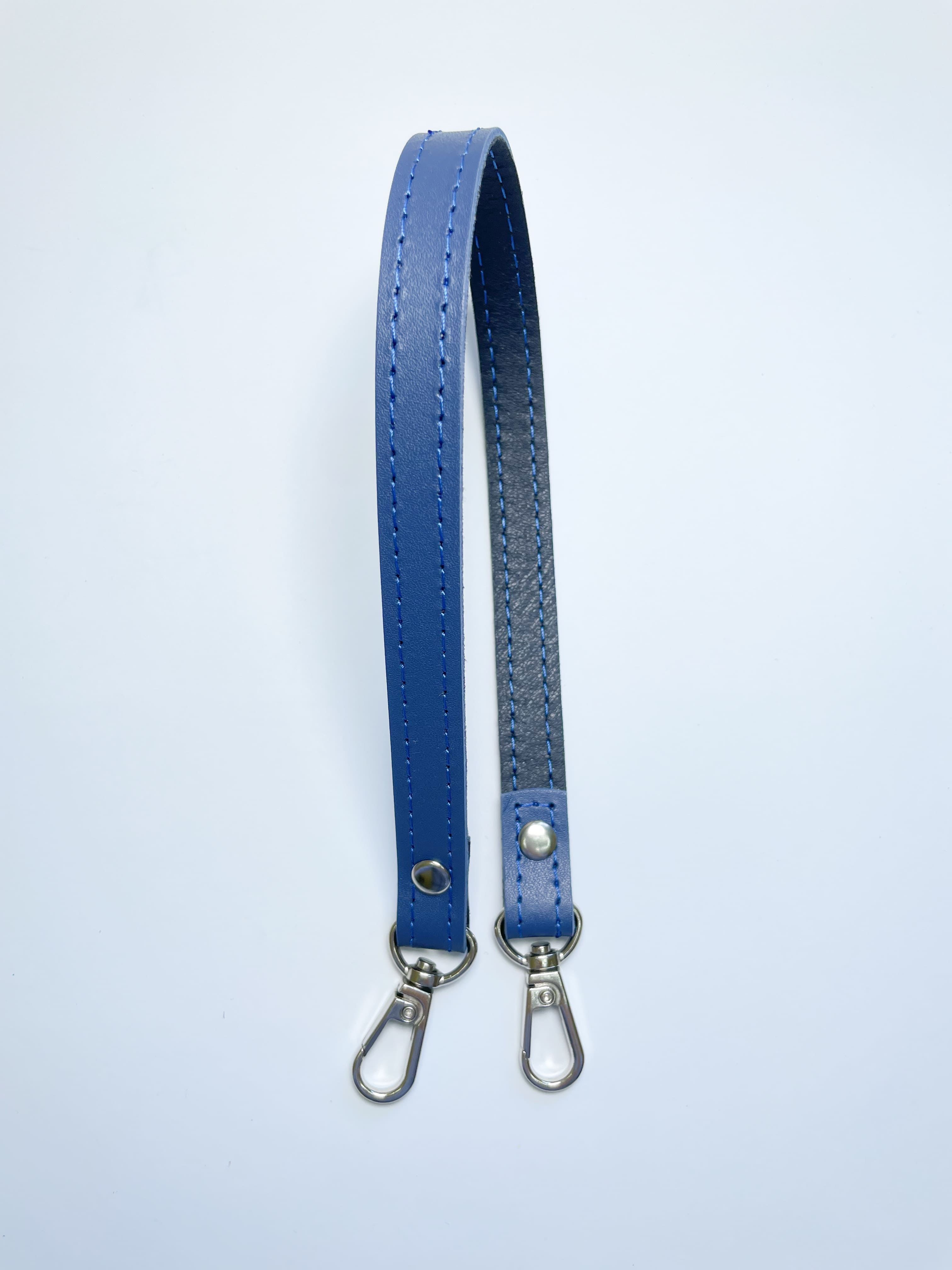 Ручка для сумки шкіра 40х1,5см з карабінами/ Джинс (1009-PK)