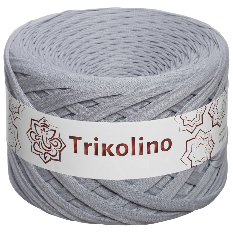 Пряжа трикотажная 7-9 мм "Trikolino" 100м. Серебристый Серый