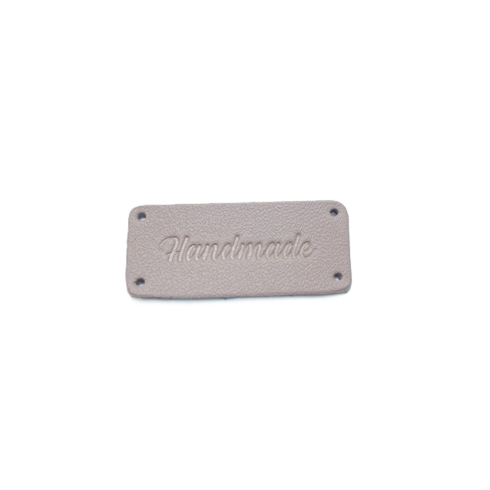 Бірка шкіряна на гвинті 3х1,5 см "Hand made" Французький сірий (301511-PK)